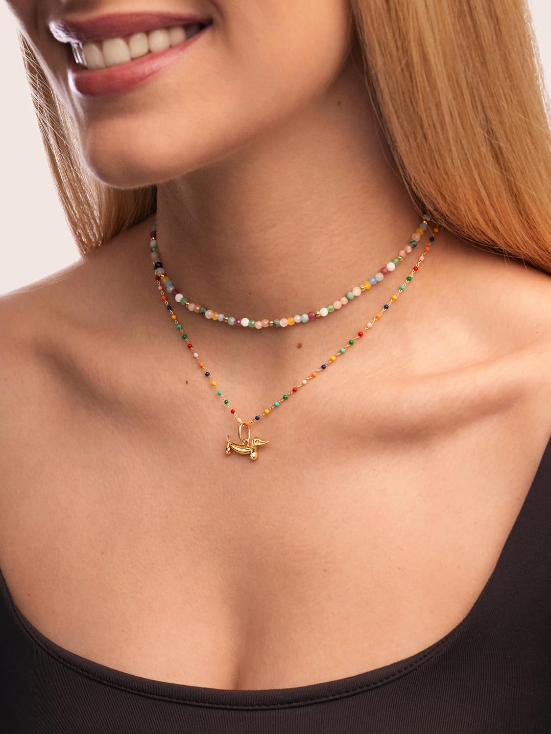 Thumbnail 5 de SINGULARU Collana Altea Colors 35+5 cm in acciaio placcato oro 18Kt đź’Ť