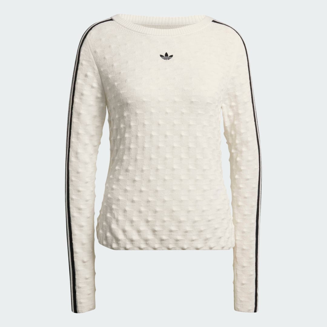 Detalle 2 de SUDADERA ENTALLADA DE PUNTO PICOT ADIDAS ORIGINALS – color Blanco