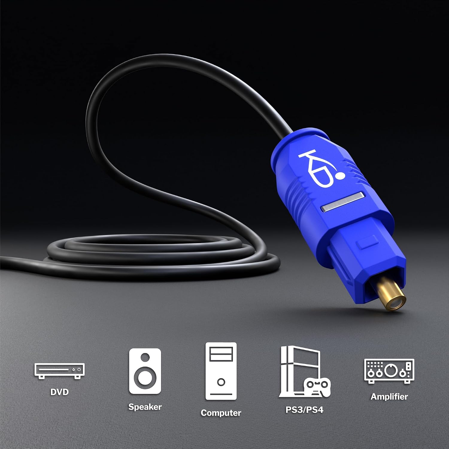 Thumbnail 1 de KabelDirekt Toslink Kabel, schmal, 10 m – optisches Audiokabel (2 mm Durchmesser, Glasfaserkabel) für Soundbar, TV, Konsole
