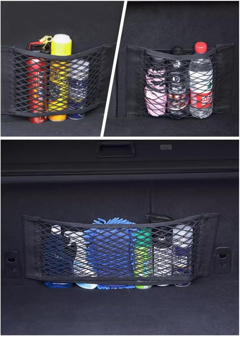 Thumbnail 5 de YOFADCI Filets de rangement pour coffre de voiture 80 x 25 cm (2 pièces) avec velcro et autocollants magiques