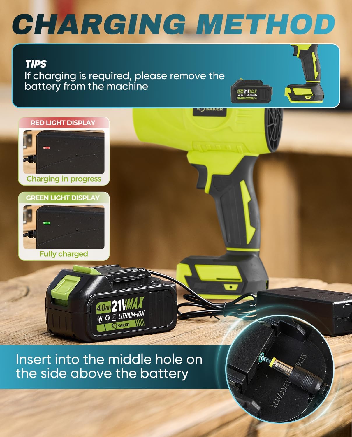 Thumbnail 5 de Saker Cordless Leaf Blower 180,000 RPM ๐