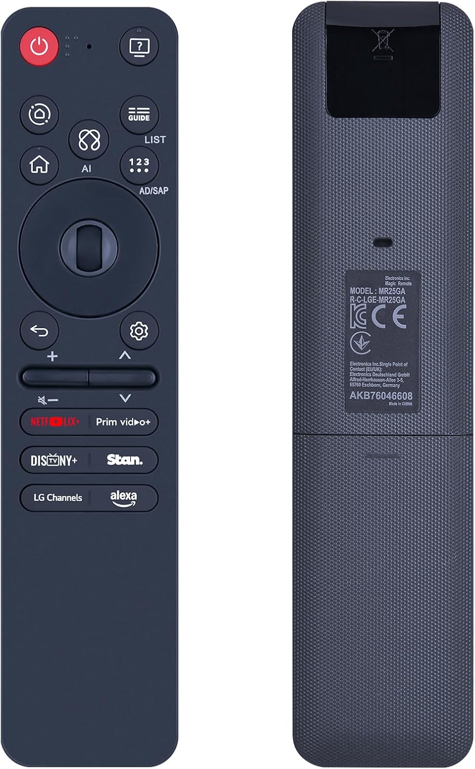 Detalle de TCNOUMT MR25GA AKB76046608 Voice Replacement Remote for LG OLED/G5, C5, B5 and QNED UA77 TV Series