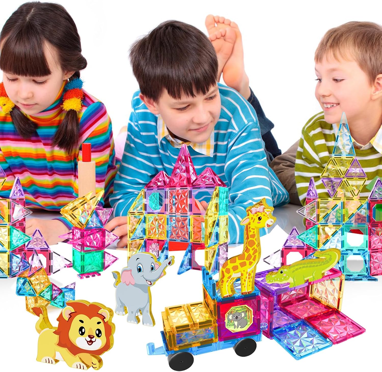 Detalle 1 de Jasonwell Magnetic Building Tiles 110-Piece Set