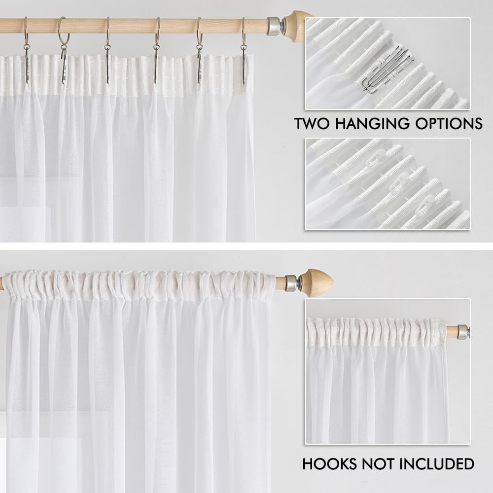 Detalle 1 de EMEMA Voile Vorhang 2er Set 140 x 225 cm