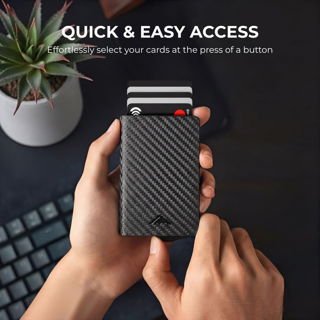 Thumbnail 1 de Stealth Wallet – Smart Minimalist Card Holder with Pop-Up 10‑Card Capacity and RFID Shield
