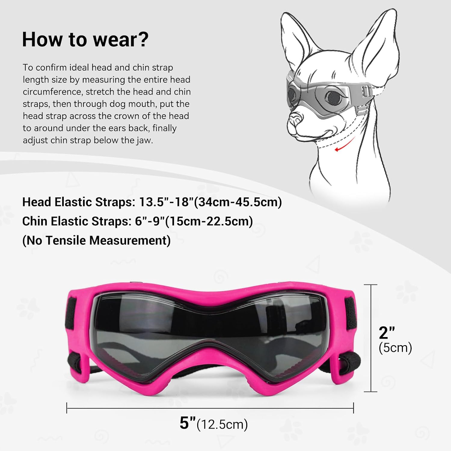Detalle de Enjoying Dog Goggles for Small to Medium Dogs (UV protection) – Cool Pink