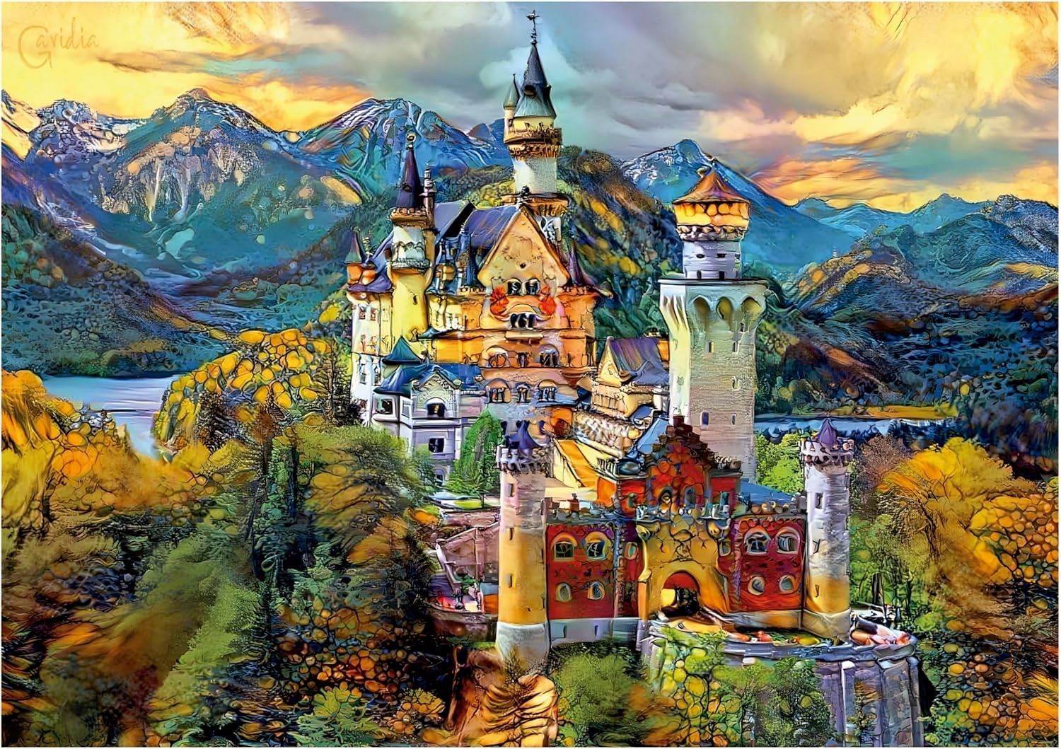 Thumbnail 2 de Educa Puzzle Neuschwanstein 1000 pz. con Cola Fix