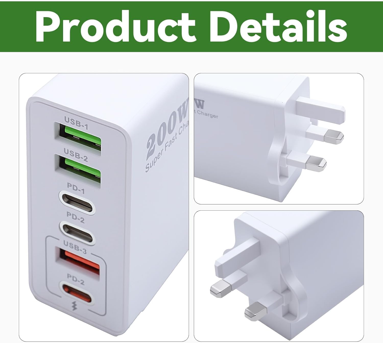 Thumbnail 5 de 200W USB C Charging Station with 6 Ports