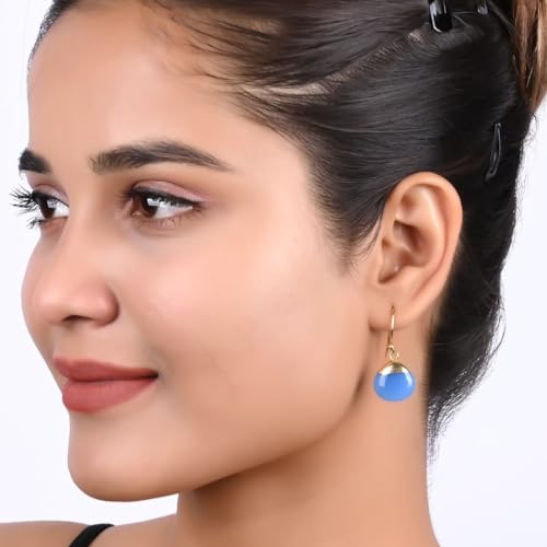 Detalle 2 de Gempires Lapis Lazuli Teardrop Dangle Earrings for Women
