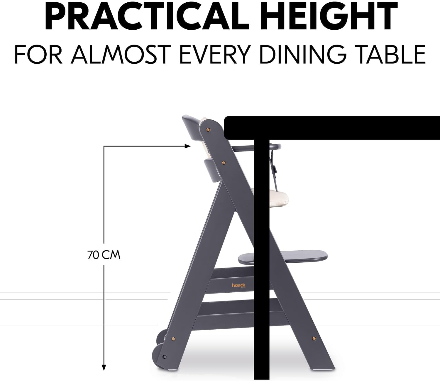 Thumbnail 3 de hauck Beta+ Dark Grey: Wooden High Chair Set for 6 Months to 90 kg