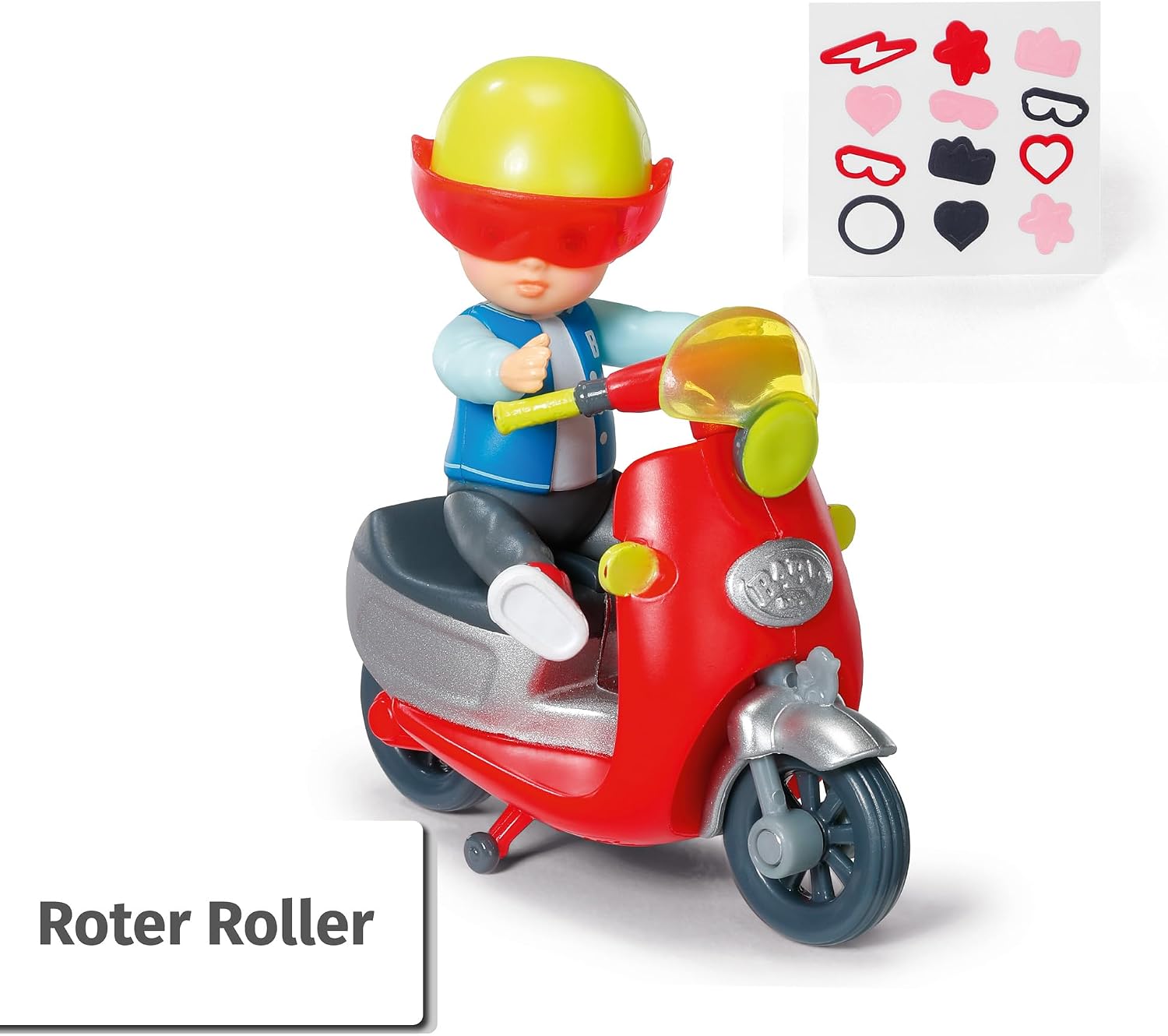 Detalle de BABY born Minis Scooter-Spielset mit Simon-Puppe, Roller und Helm (906118) von Zapf Creation