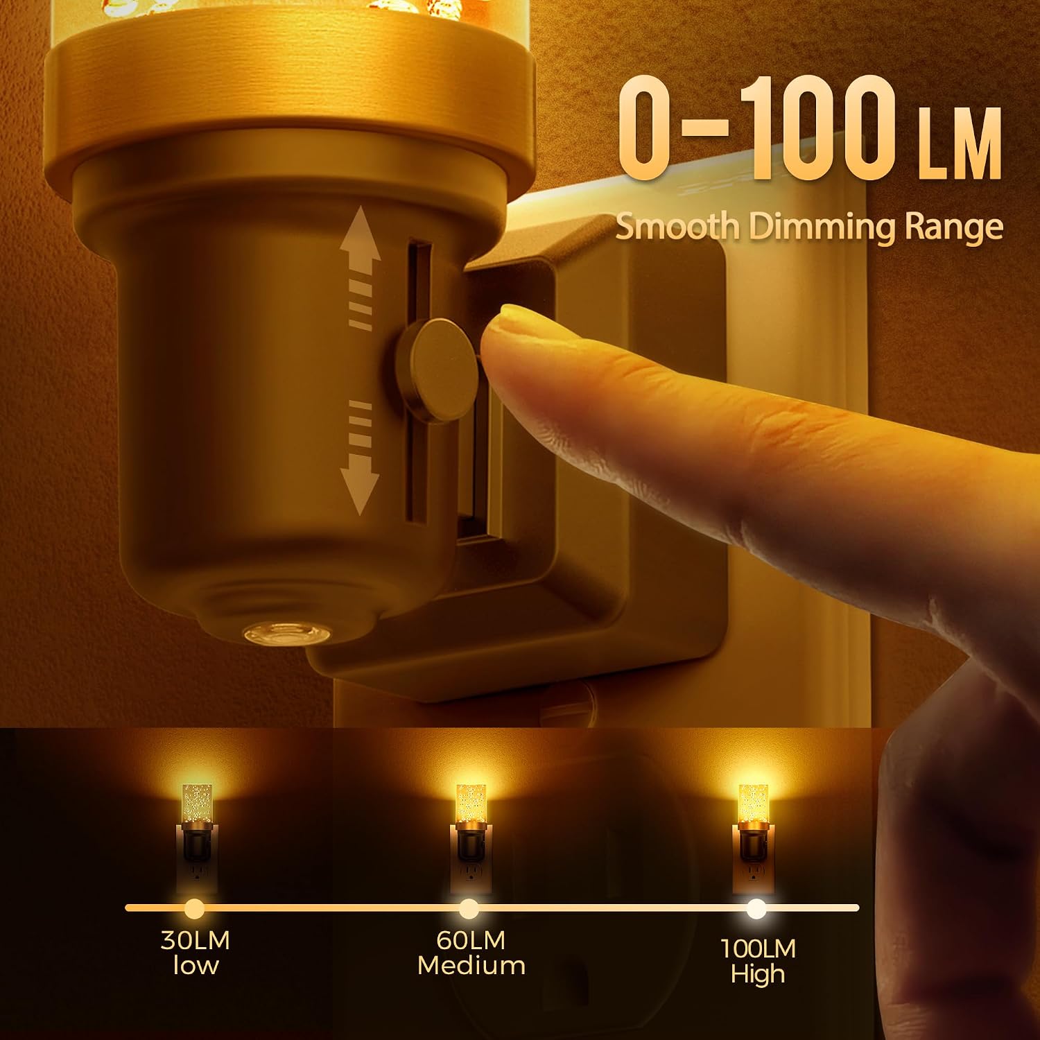 Detalle 2 de DORESshop WL220 LED Plug-In Night Light, Dimmable Amber Design