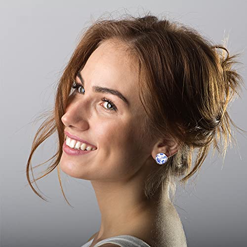 Detalle de Pendientes de Clip Dragon Porter – Confortables, Elegantes y Pequeños, Oro Azul Blanco Plata