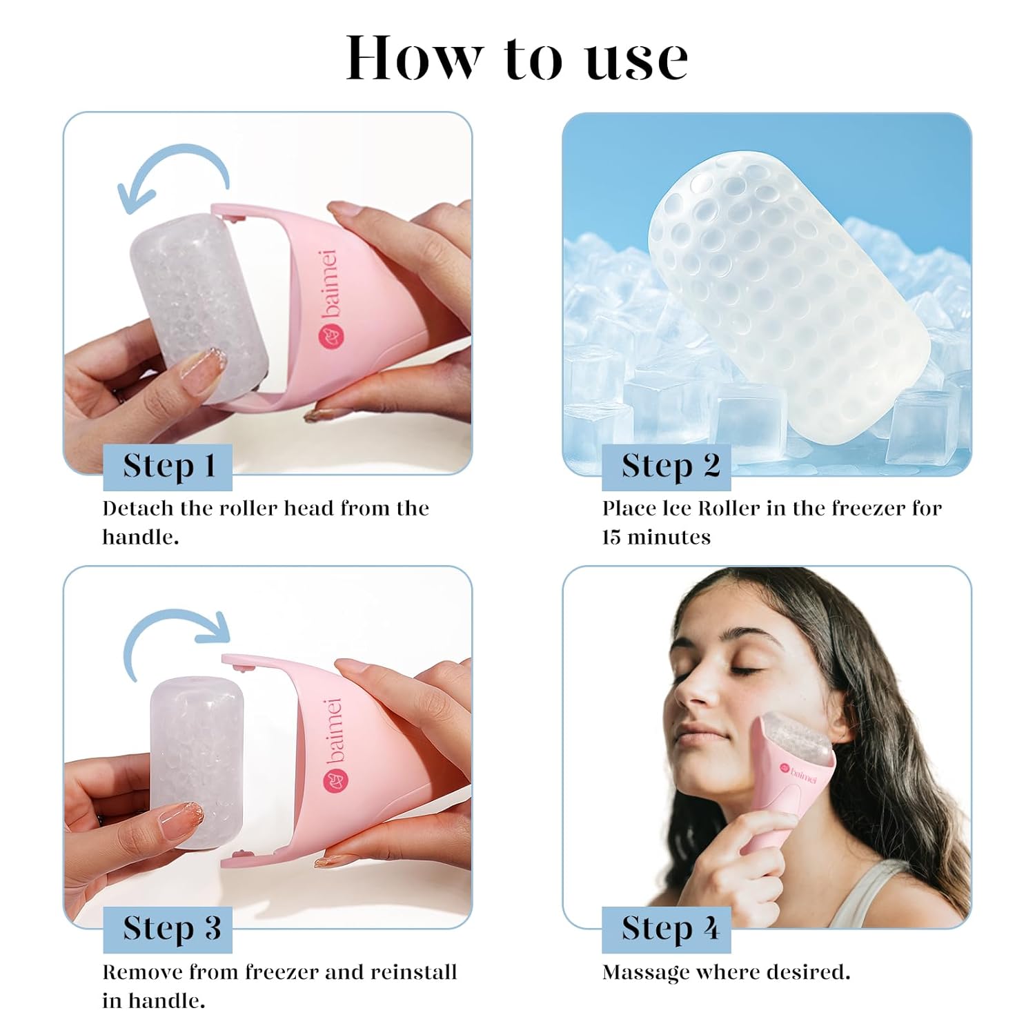 Detalle 2 de BAIMEI IcyMe Ice Roller for Face 2pc Set