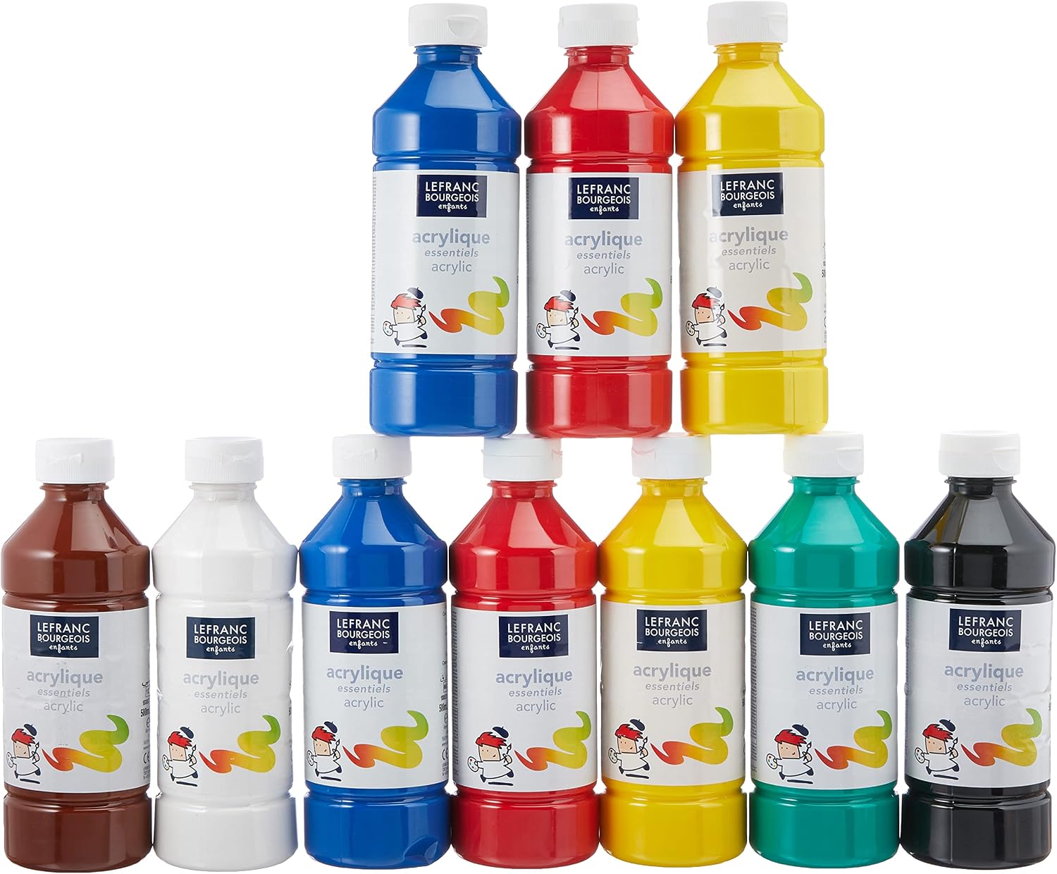 Detalle de Lefranc Bourgeois Acrylique liquide Essentiel pour enfants – Assortiment 10 x 500 ml