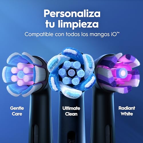 Detalle de Oral-B iO 2 Cepillos de Dientes Eléctricos Negro y Rosa (Pack de 2)
