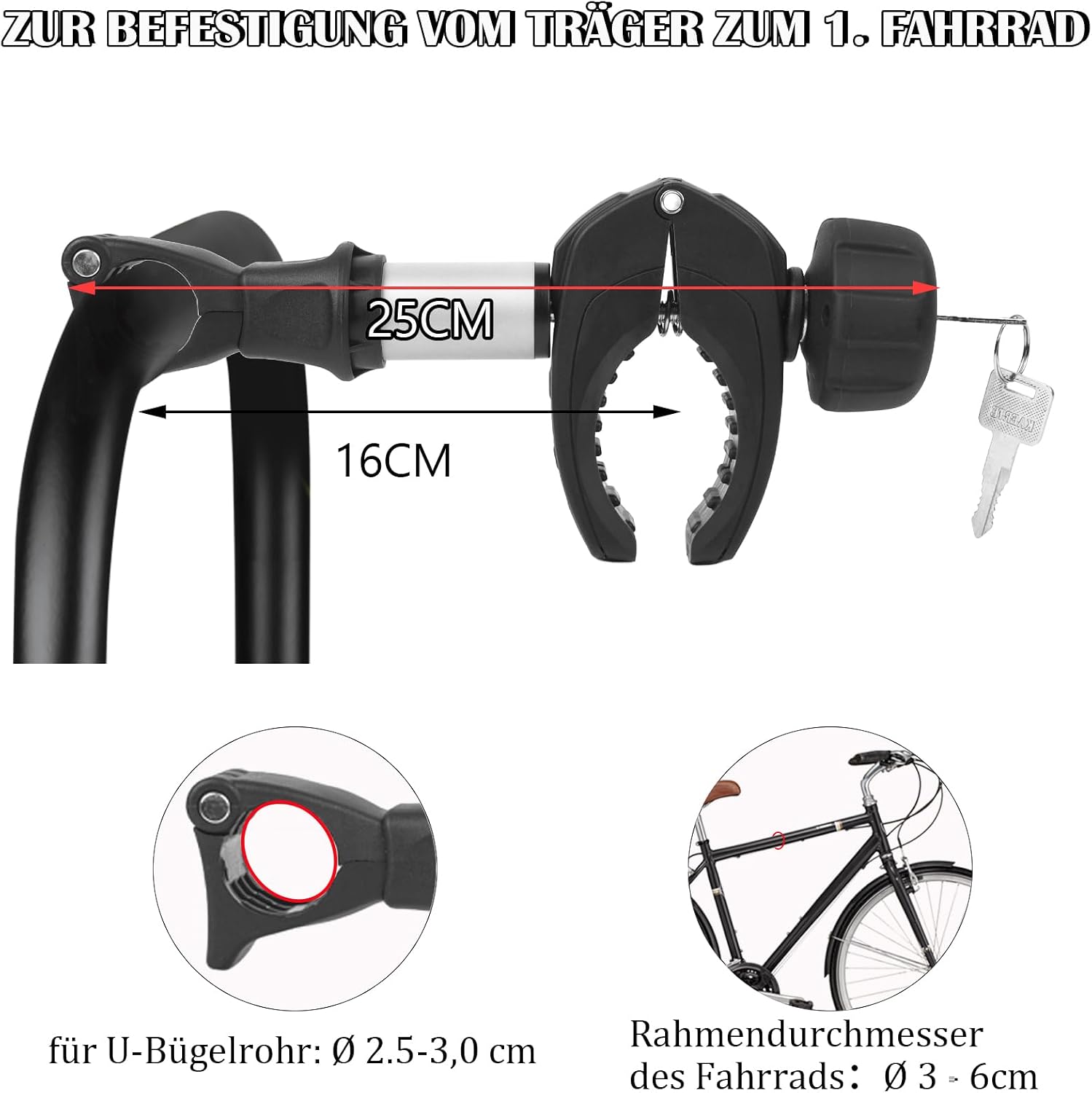 Thumbnail 3 de Sorlpv Rahmenhalter 25 cm für Fahrradträger