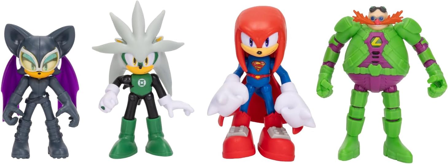 Detalle de DC X Sonic Collectable 2.5 Inch Scale Action Figure: Knuckles, Silver Rouge, Dr. Eggman