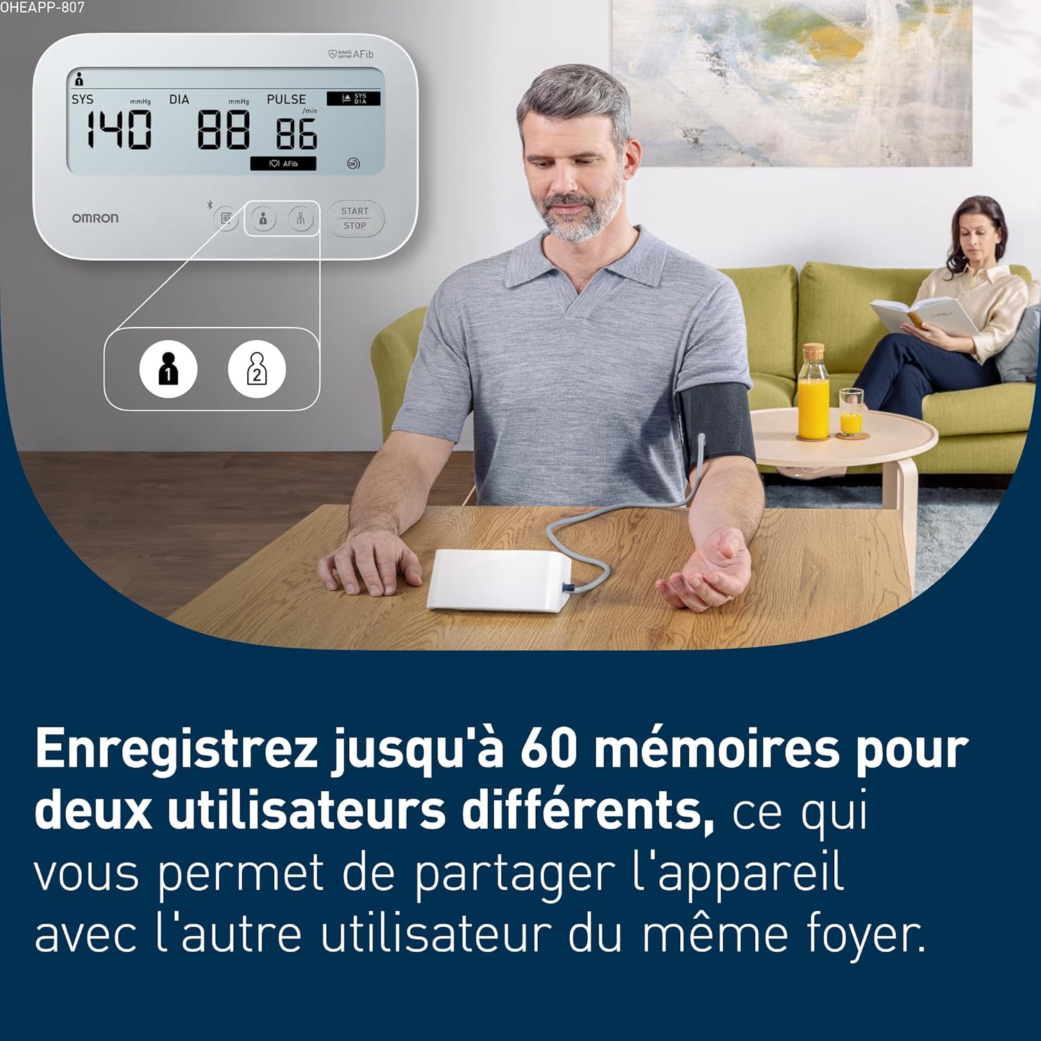 Detalle 2 de OMRON X4 Connect AFib tensiomètre 60 mesures 🩺