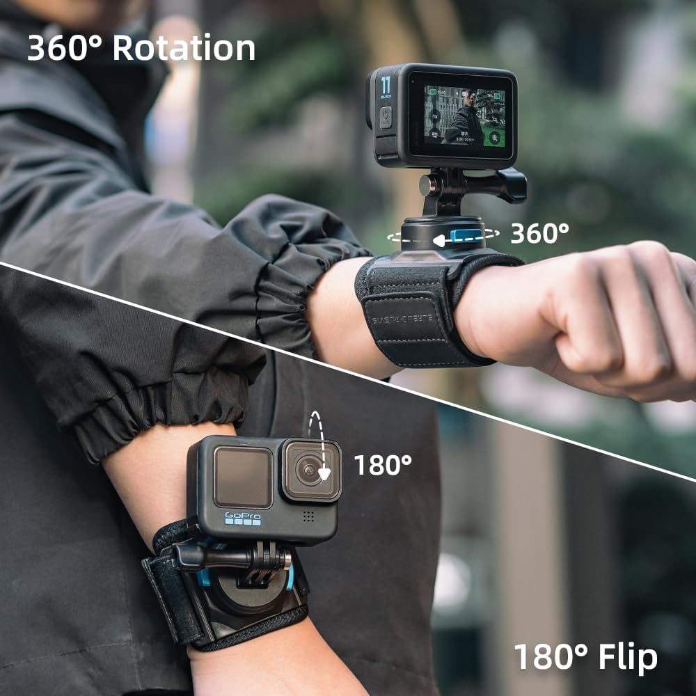 Thumbnail 4 de SUREWO Magnetische Schnellverschluss-Handgelenkschlaufe (Schnellverschluss, magnetisch) für GoPro & Action-Cams – schwarz