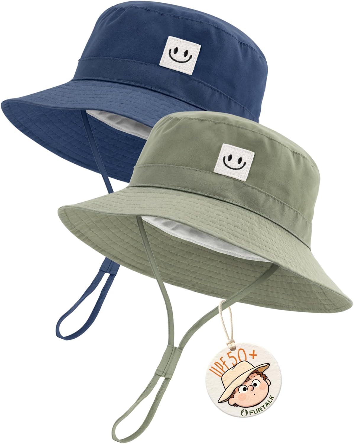 FURTALK Baby Sun Hat Smile Face Bucket Hat (0-5 Years) – UPF 50+ Sun Protection