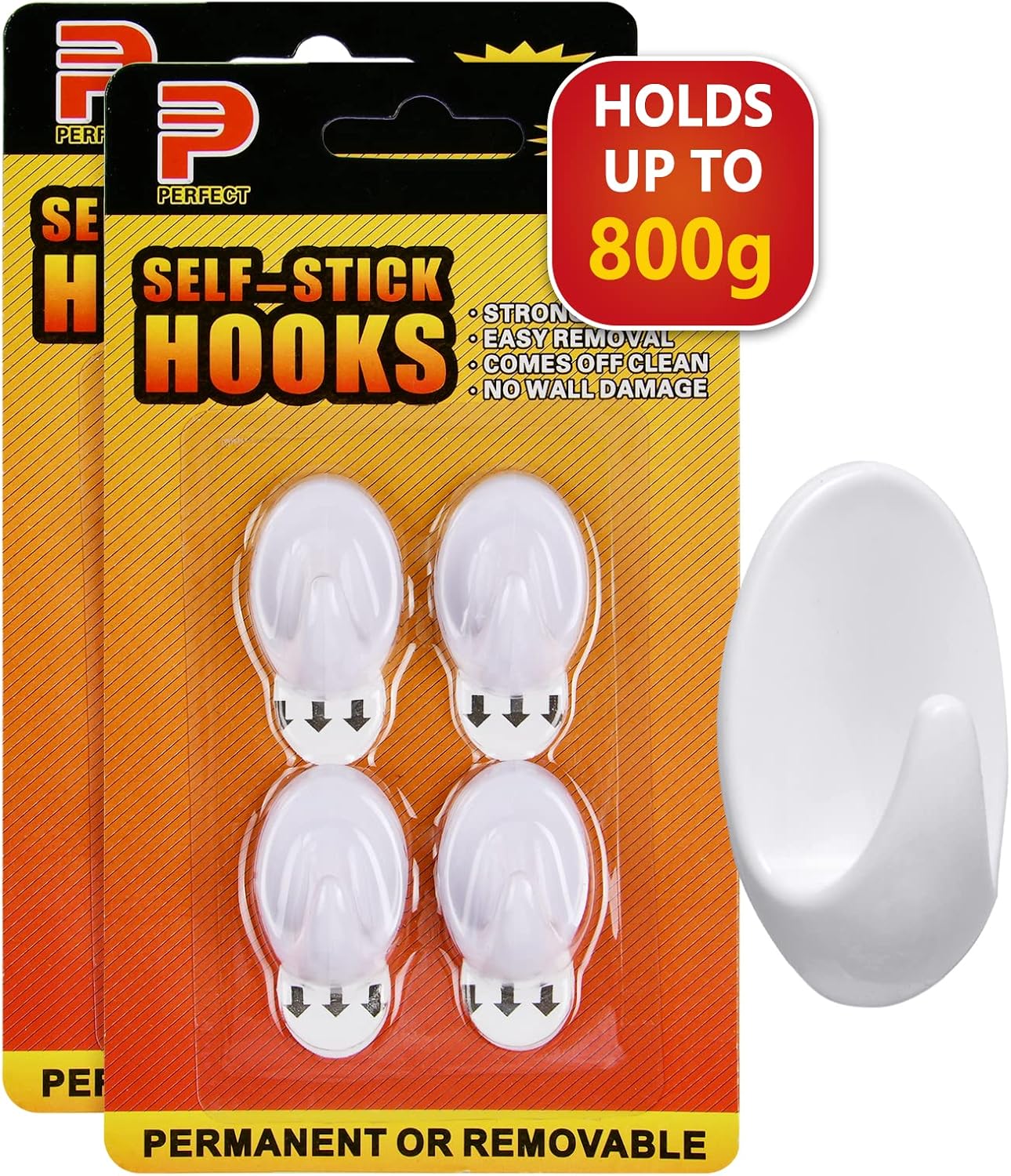 Detalle de Ainiv 1 – 8 małych haczyków samoprzylepnych z PVC, białych