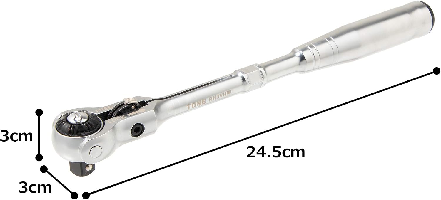 Thumbnail 6 de トネ(TONE) RH3VHW スイベルラチェットハンドル 9.5mm 角度調整式