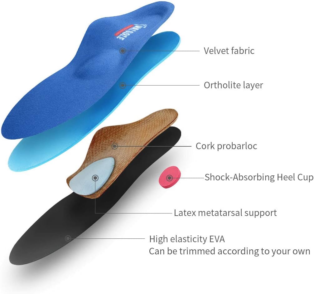 Thumbnail 4 de VALSOLE Valsole Orthotic Insole High Arch Foot Support for severe flat feet & plantar fasciitis (Blue, 5.5–6 UK / 250mm)