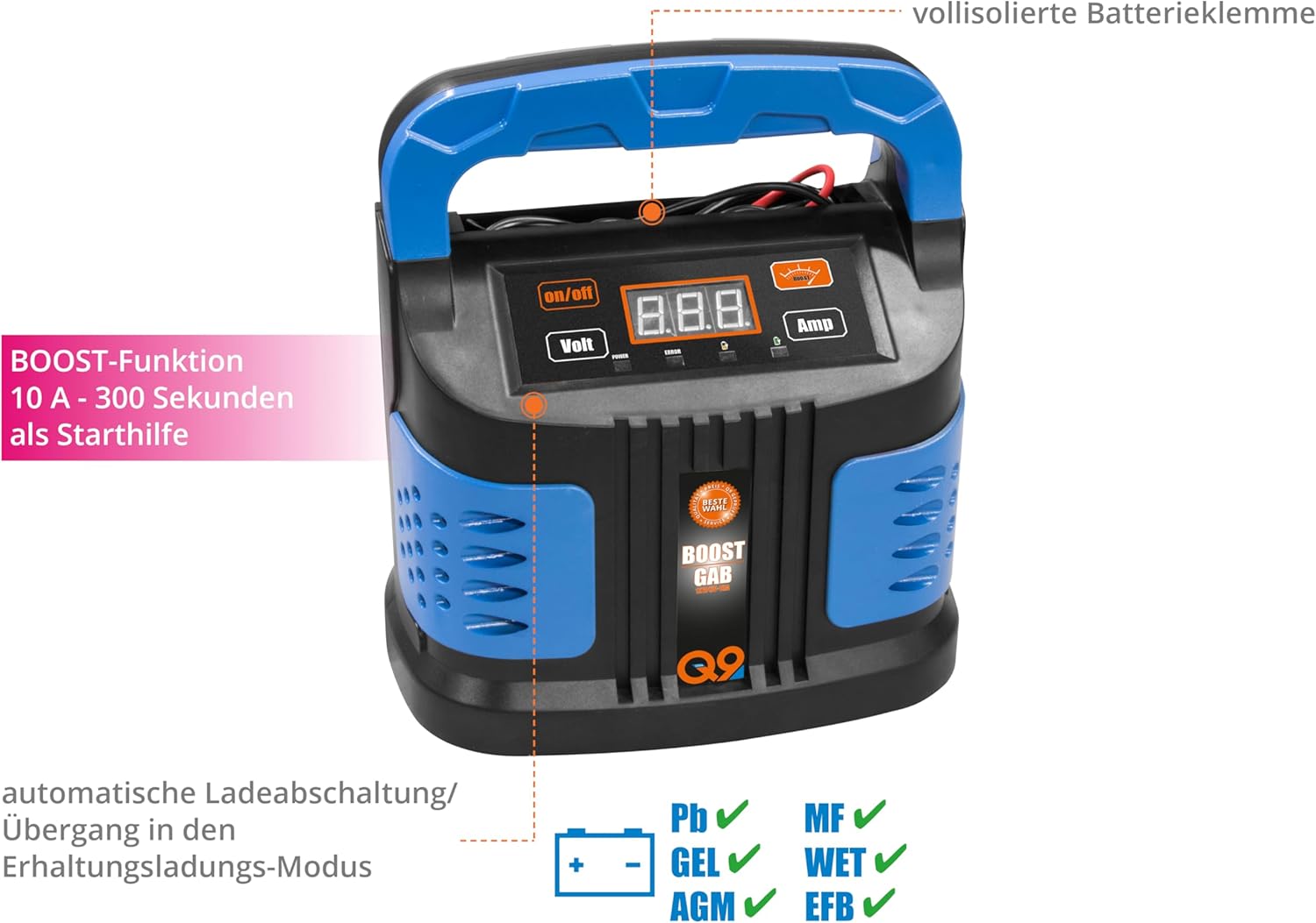 Detalle 2 de GUEDE GAB 12V/6V-10A Boost 85142 – Caricabatterie auto automatico con monitoraggio batteria