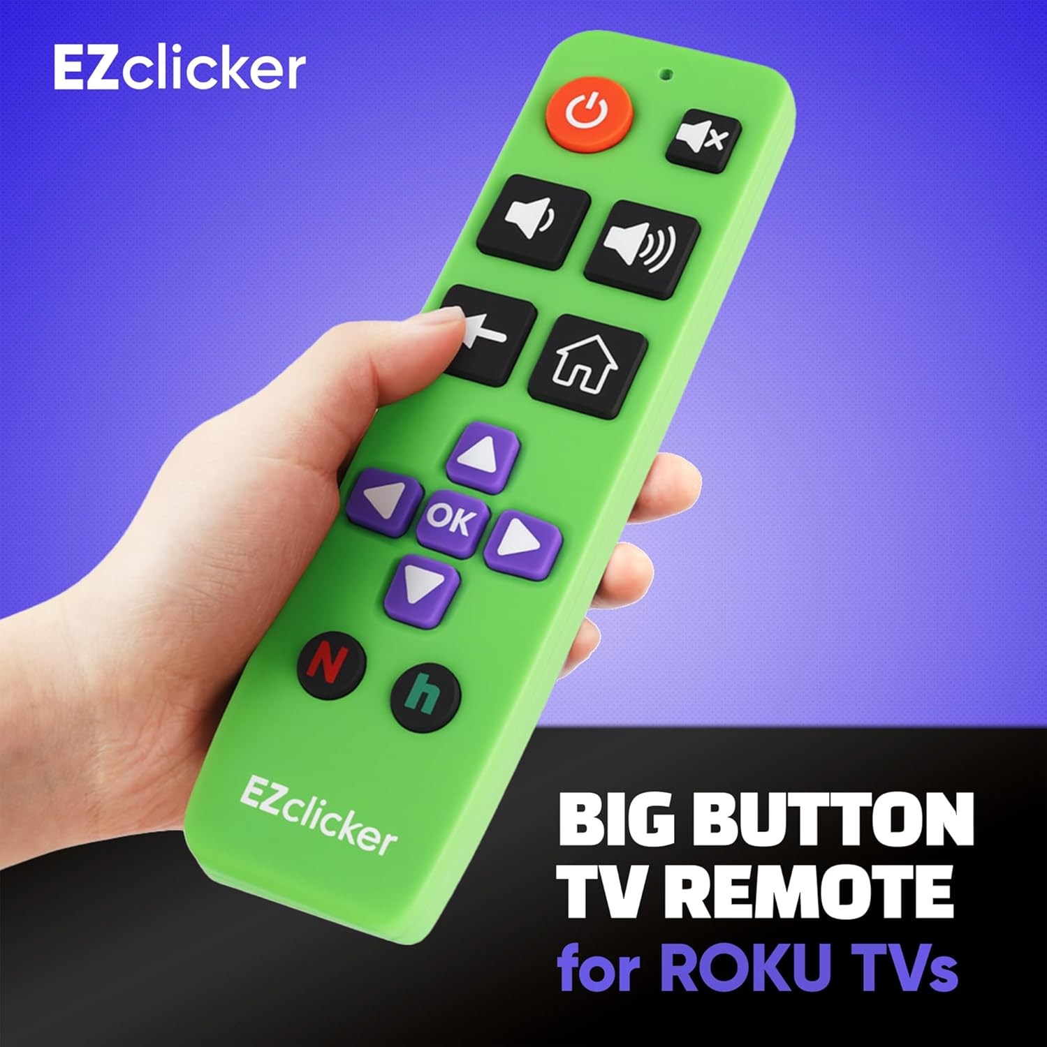 Thumbnail 1 de Roku Replacement TV Remote with Large Buttons for Roku TVs (Green) – Easy to Use