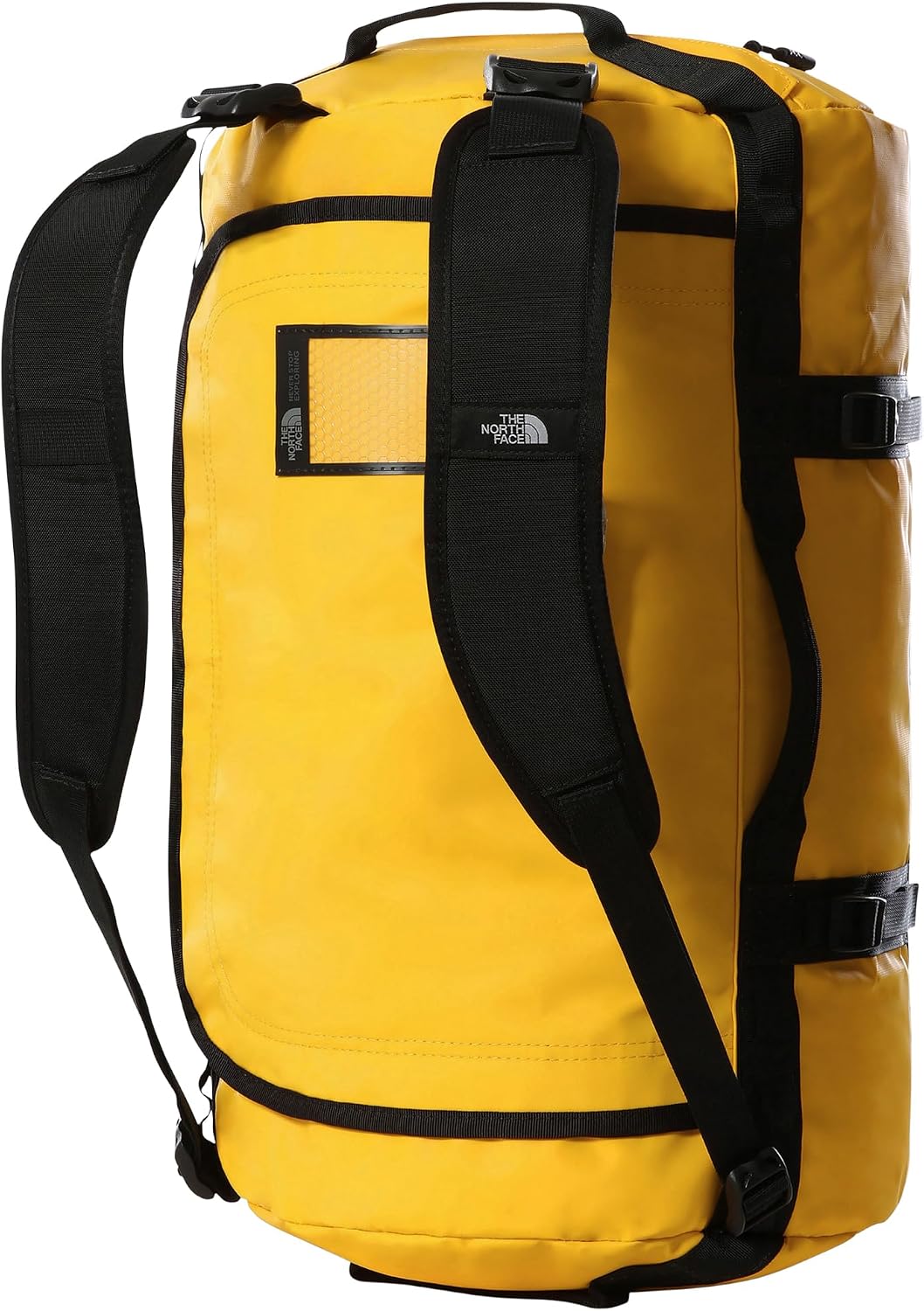 Detalle de The North Face Base Camp Duffel Gold – affidabile compagno di viaggio, stile e praticità