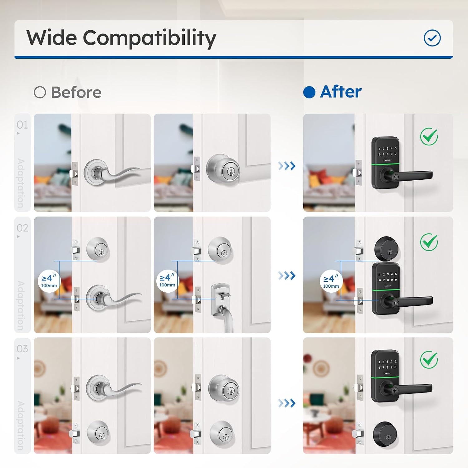 Detalle de KUCACCI Keypad Smart Door Knob with Auto-Lock and Backlit Keypad