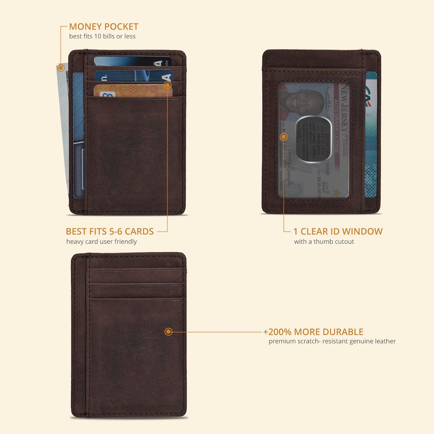 Thumbnail 1 de Oak Leathers RFID Slim Wallet
