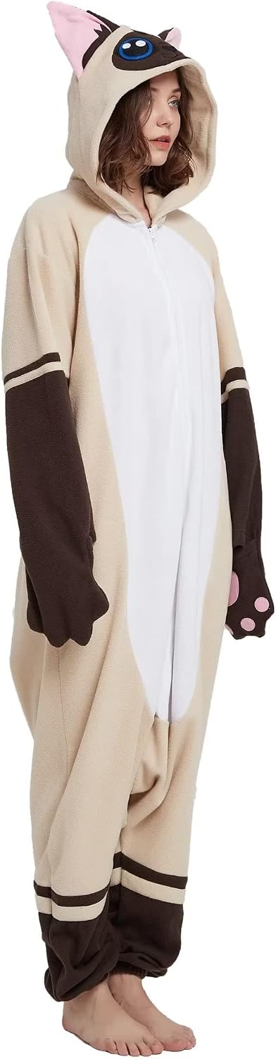 Detalle de DarkCom Adult Animal Onesie, Polar Fleece Cosplay Pajamas with Hood and Pockets