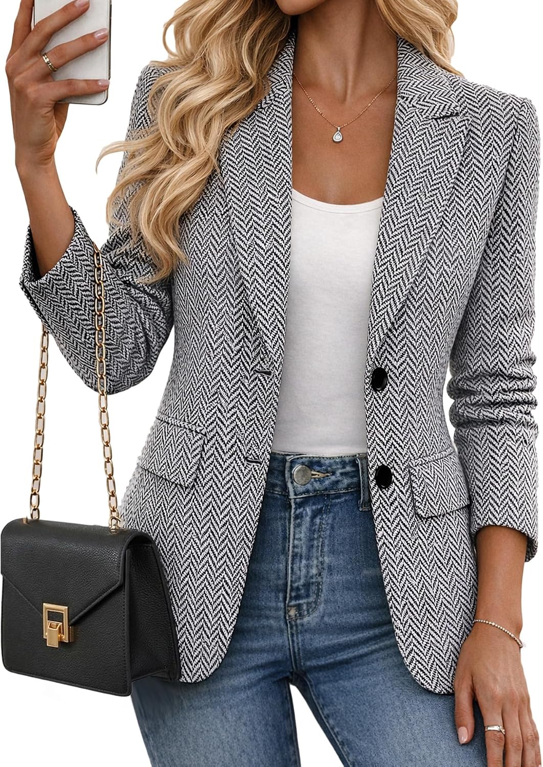 Thumbnail 6 de Mina Self 2025 Herringbone Blazer