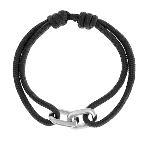 Detalle de Unity by Made by Nami: Bracelet Homme en Corde et Acier Inoxydable, Réglable et Étanche