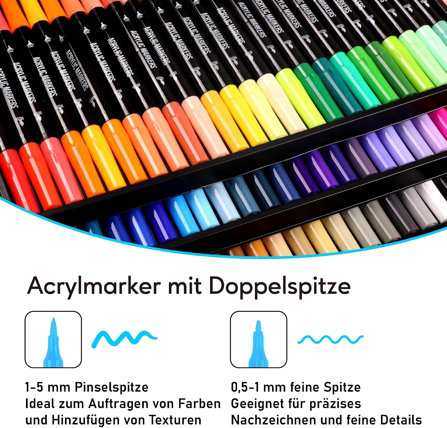 Thumbnail 1 de Pamaker 72 Farben Acrylstifte Set – Acrylmarker 🎨