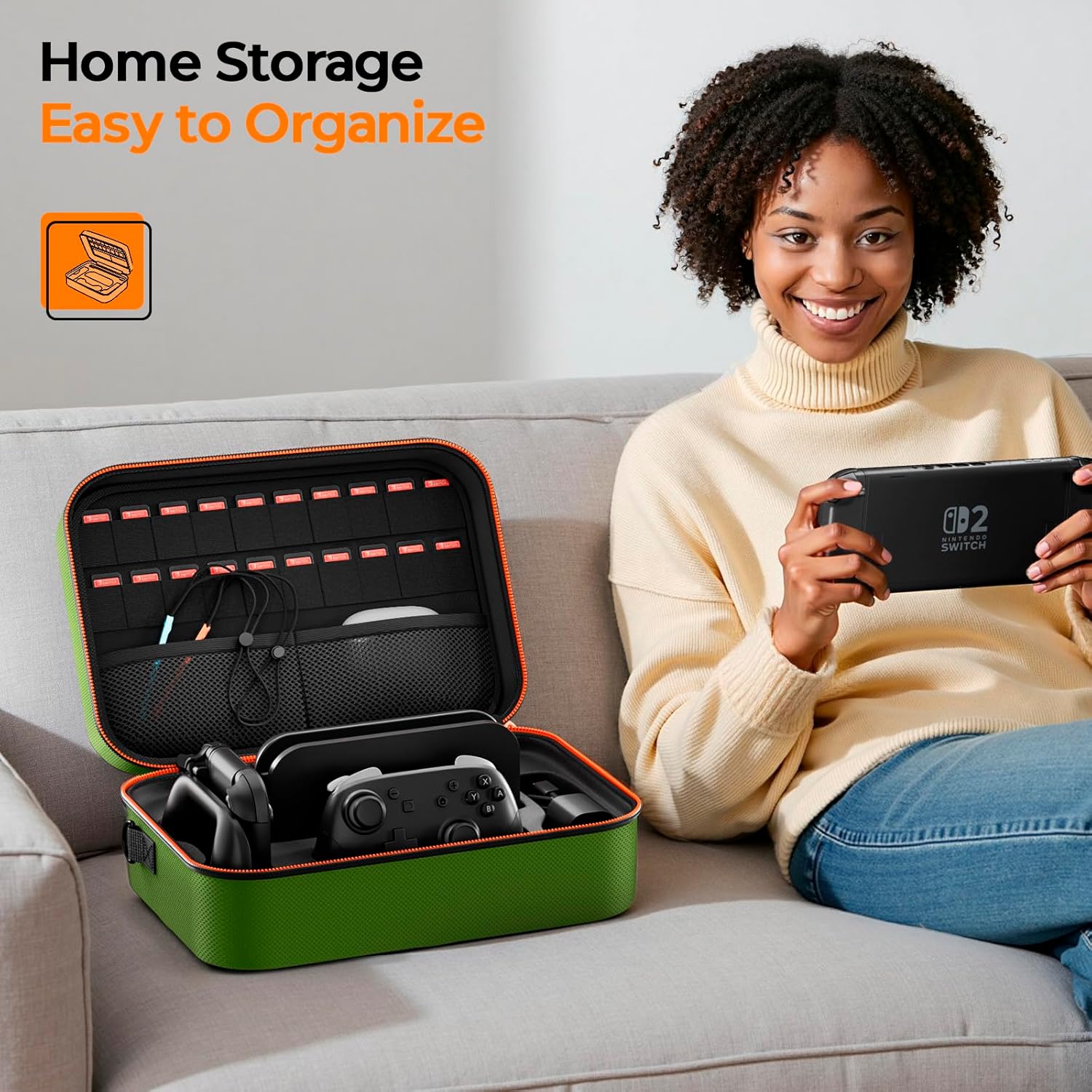 Thumbnail 4 de ZOZOVR Switch 2 Carrying Case 2025 with 4 Thumb Grips and 20 Game Card Slots