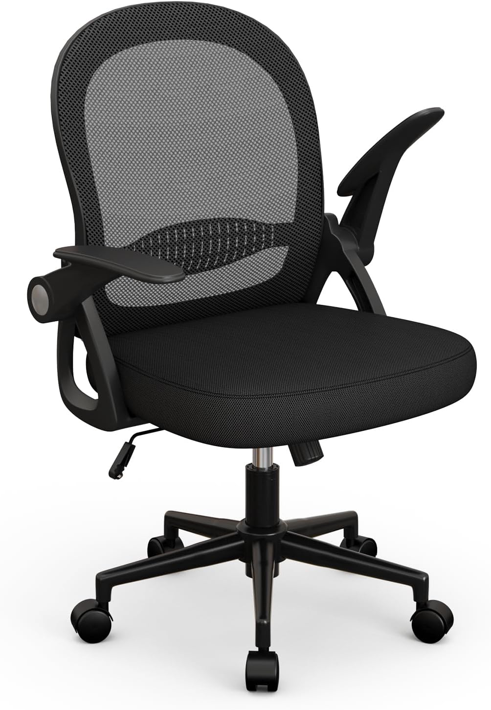 Detalle de naspaluro Bürostuhl – Ergonomischer Schreibtischstuhl mit Mesh-Rückenlehne, hochklappbaren Armlehnen und 360° Drehfunktion