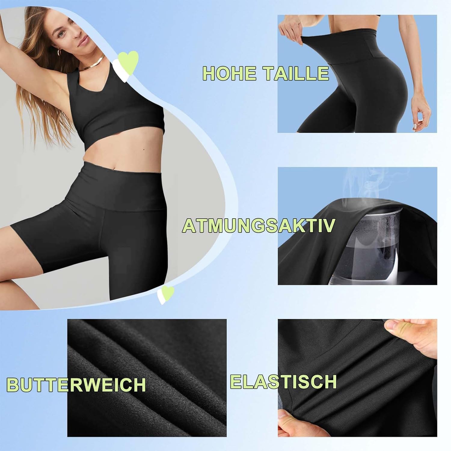 Thumbnail 2 de TNNZEET Radlerhose Damen mit hoher Taille – kurze Sporthose/Leggings blickdicht für Sommer, Yoga & Gym