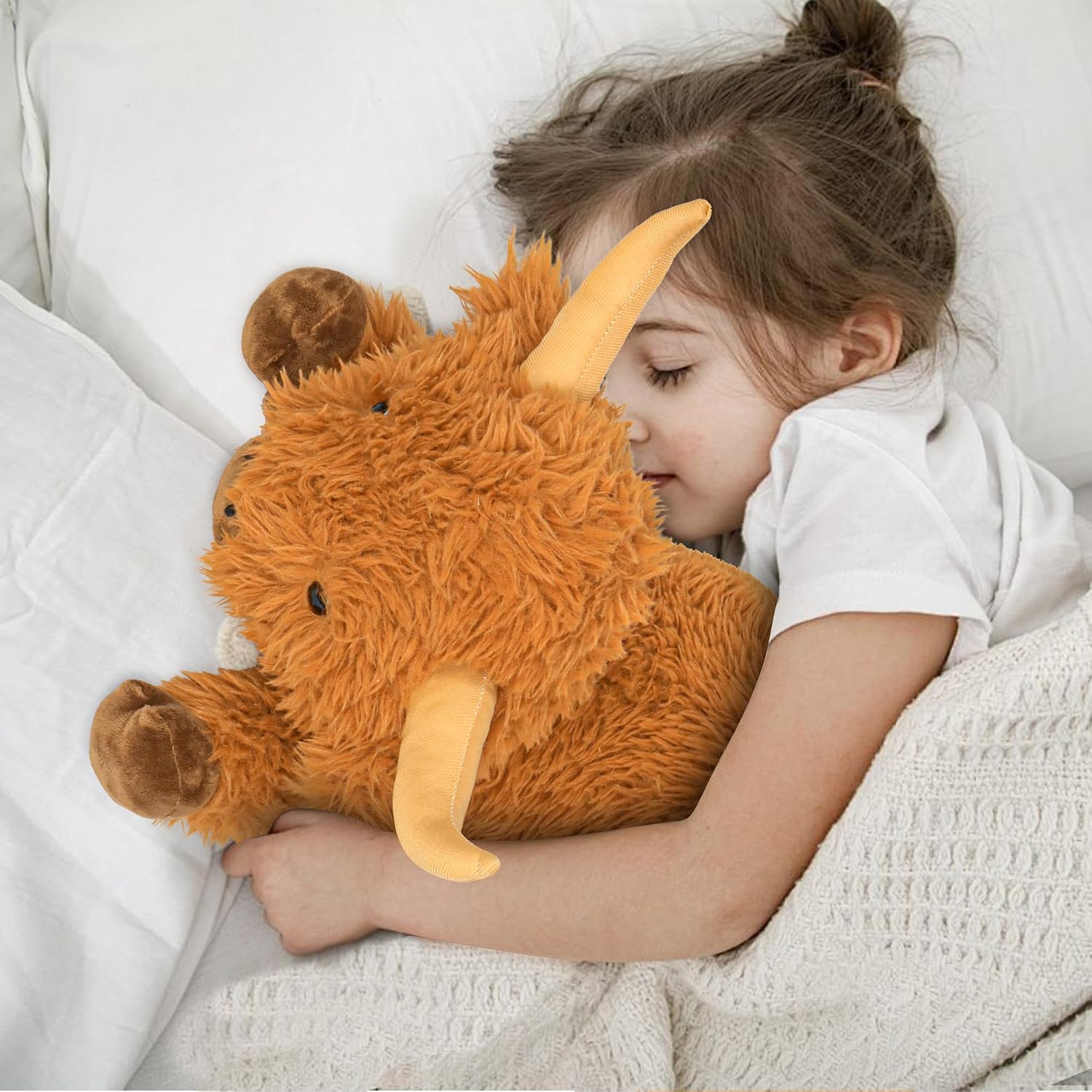 Thumbnail 2 de Wepop 5lbs Highland Cow Weighted Stuffed Animal — 22in Giant Plush for Relaxation and Decor