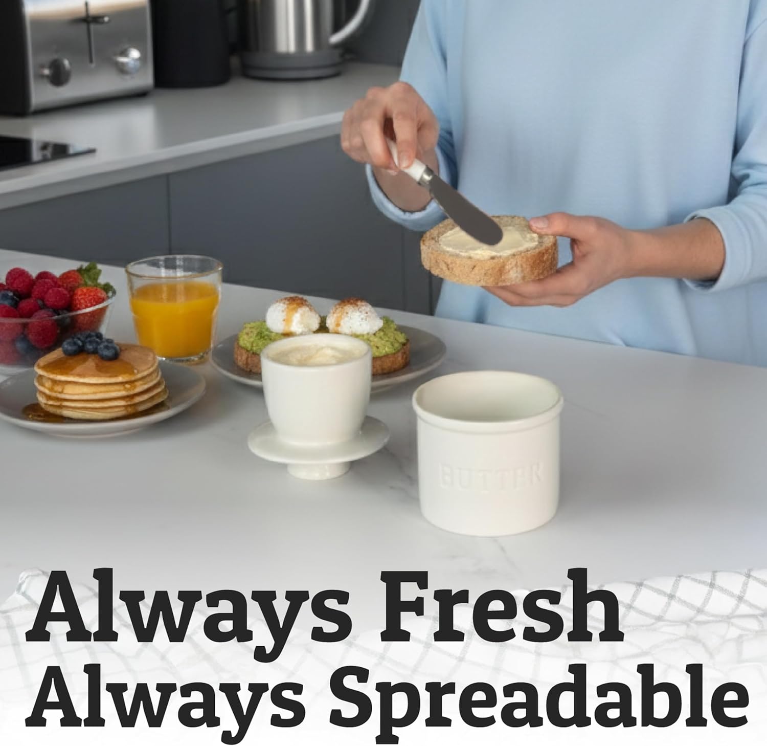 Detalle 2 de Priority Chef Butter Crock Ceramic Butter Dish 1.33 Sticks