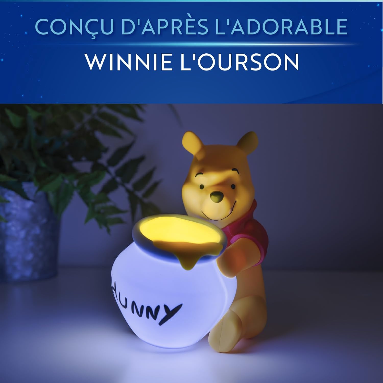 Detalle de Paladone Winnie The Pooh Hunny Light – Officially Licensed Portable Night Light (16.5cm) 6.4