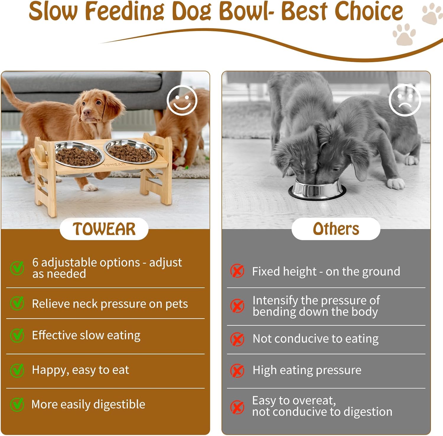 Thumbnail 6 de TOWEAR Raised dog bowls with 6 levels