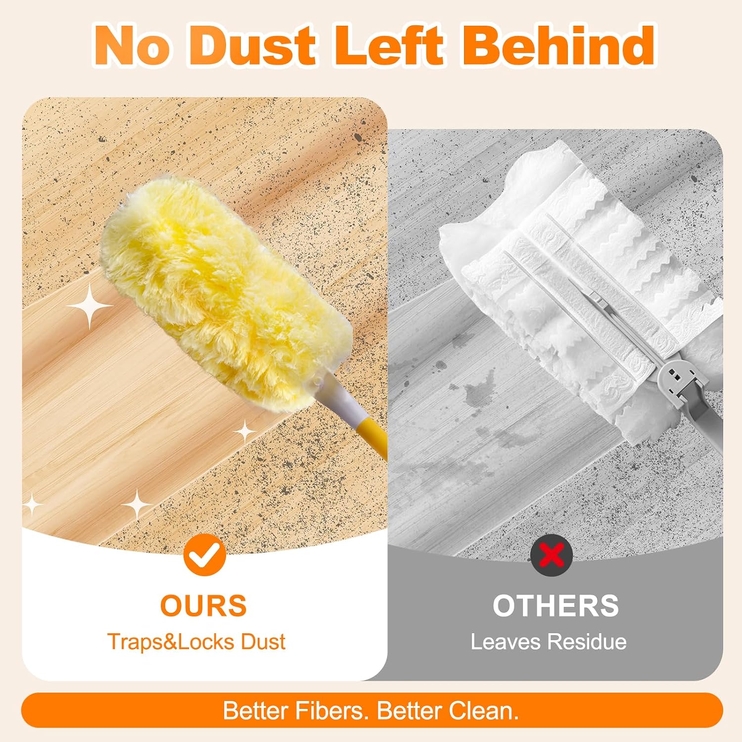 Detalle de Haultery 50-Count Heavy-Duty Microfiber Duster Refills, Unscented, 360°