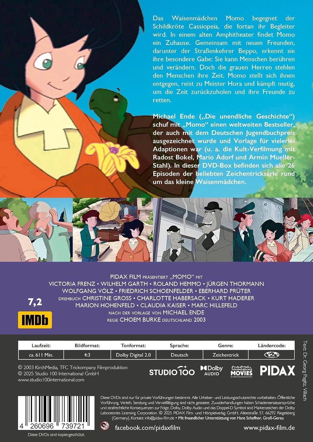 Detalle 2 de Momo – Komplettbox mit allen 26 Folgen der Zeichentrickserie nach Michael Ende (DVD)