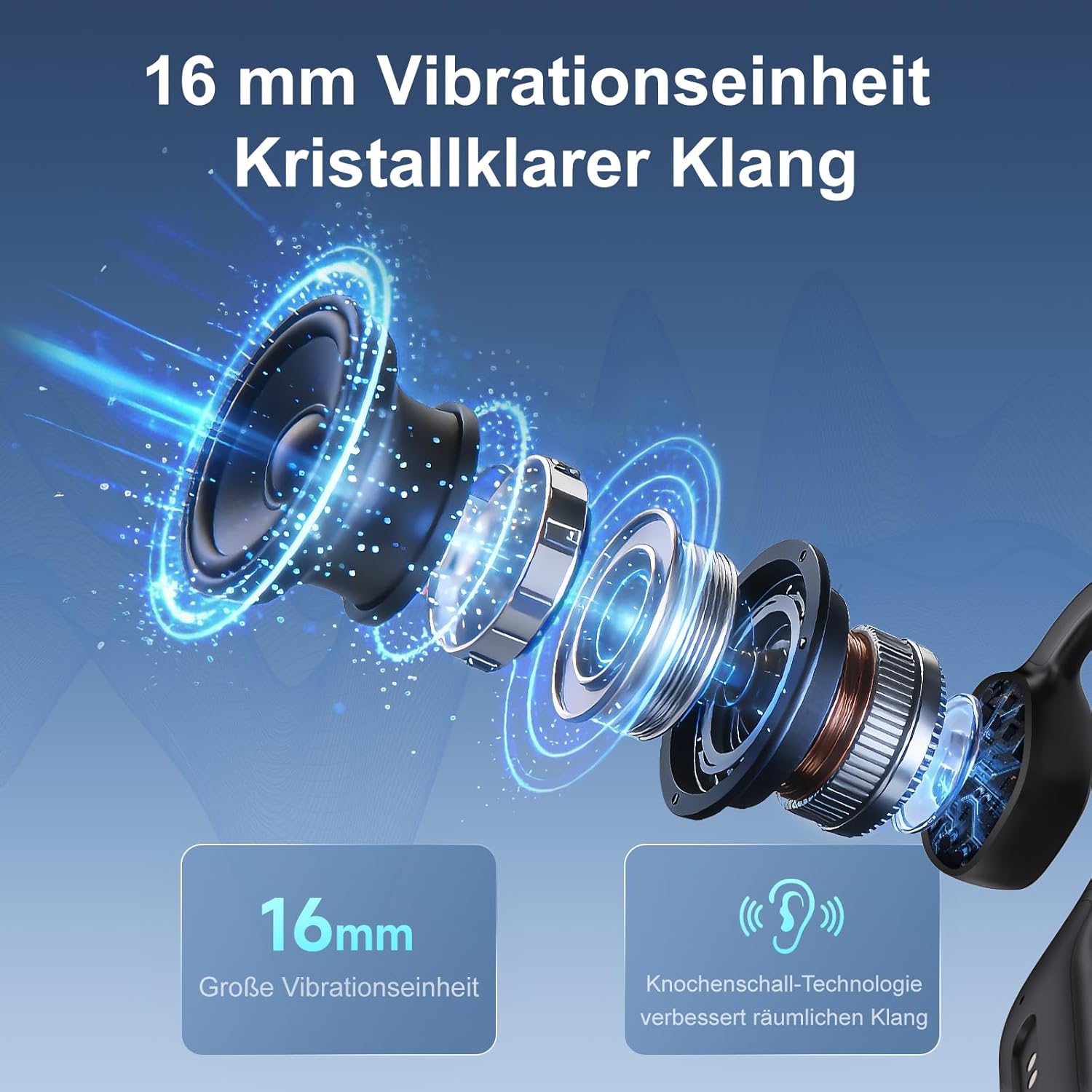 Thumbnail 2 de sunvito Knochenschall Kopfhörer 10 Std