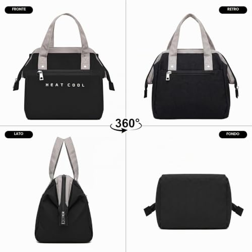 Thumbnail 1 de Nanxson Borsa termica 10L nera con tasca frontale con zip