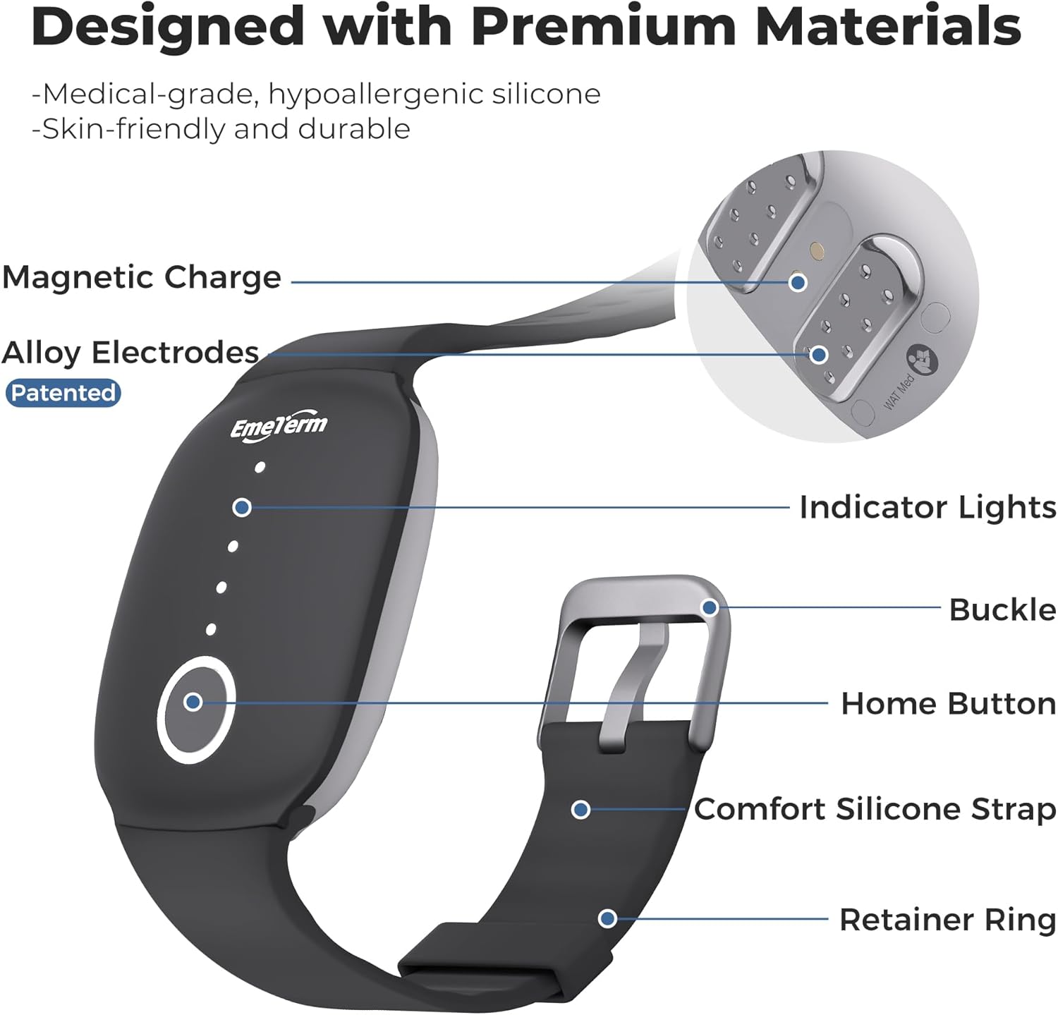 Thumbnail 6 de EmeTerm Fashion FDA-Cleared Nausea Relief Wrist Bands