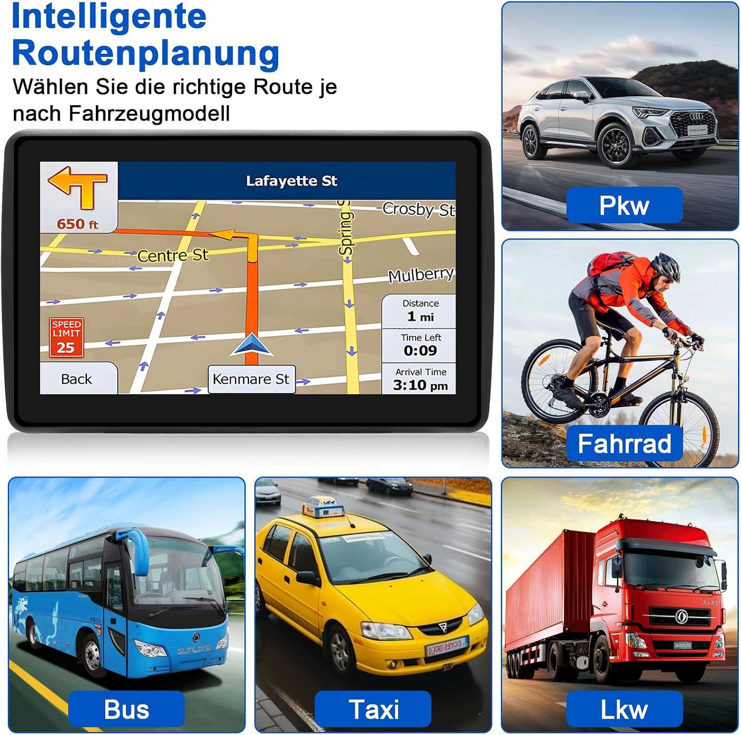 Thumbnail 6 de Navigationsgeräte für Auto 7 Zoll – GPS mit Echtzeit-Verkehr, HD-Display und Sprachsteuerung